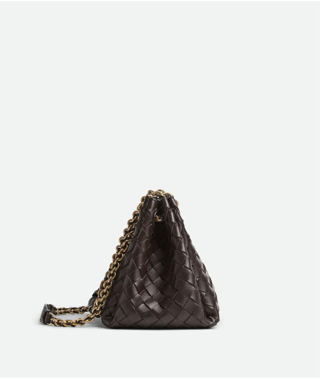 BOTTEGA VENETA Коричневая кожаная сумка через плечо, фото 4