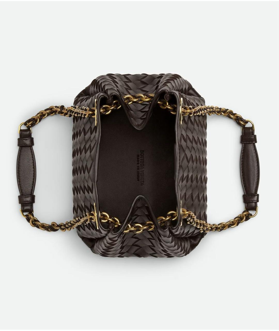 BOTTEGA VENETA Коричневая кожаная сумка через плечо, фото 3