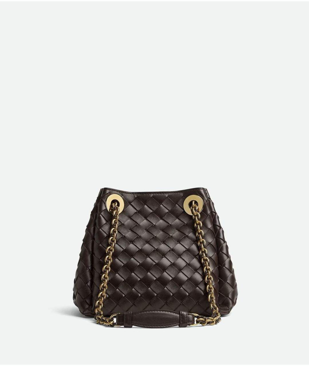 BOTTEGA VENETA Коричневая кожаная сумка через плечо, фото 9