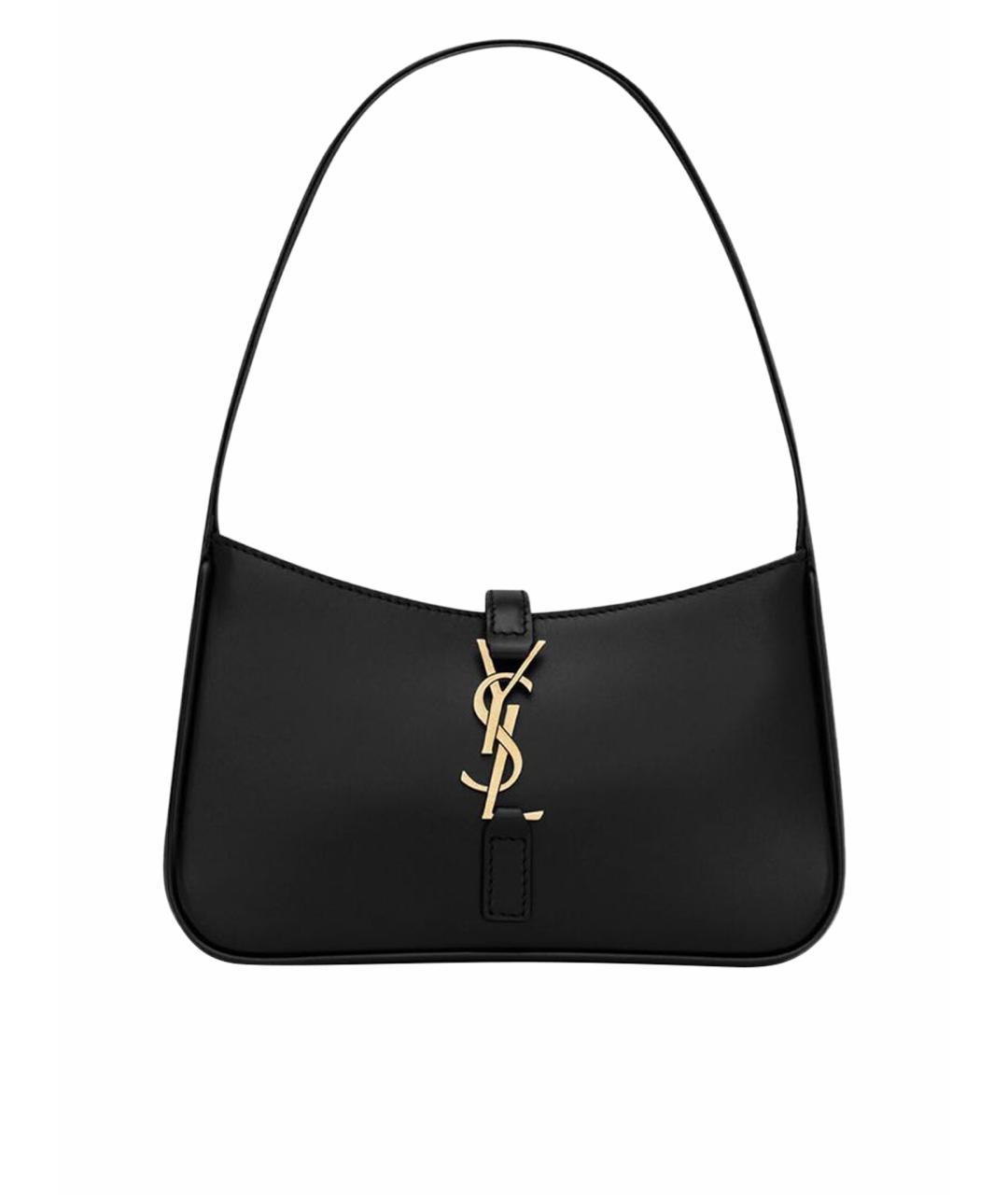 SAINT LAURENT Черная кожаная сумка с короткими ручками, фото 1