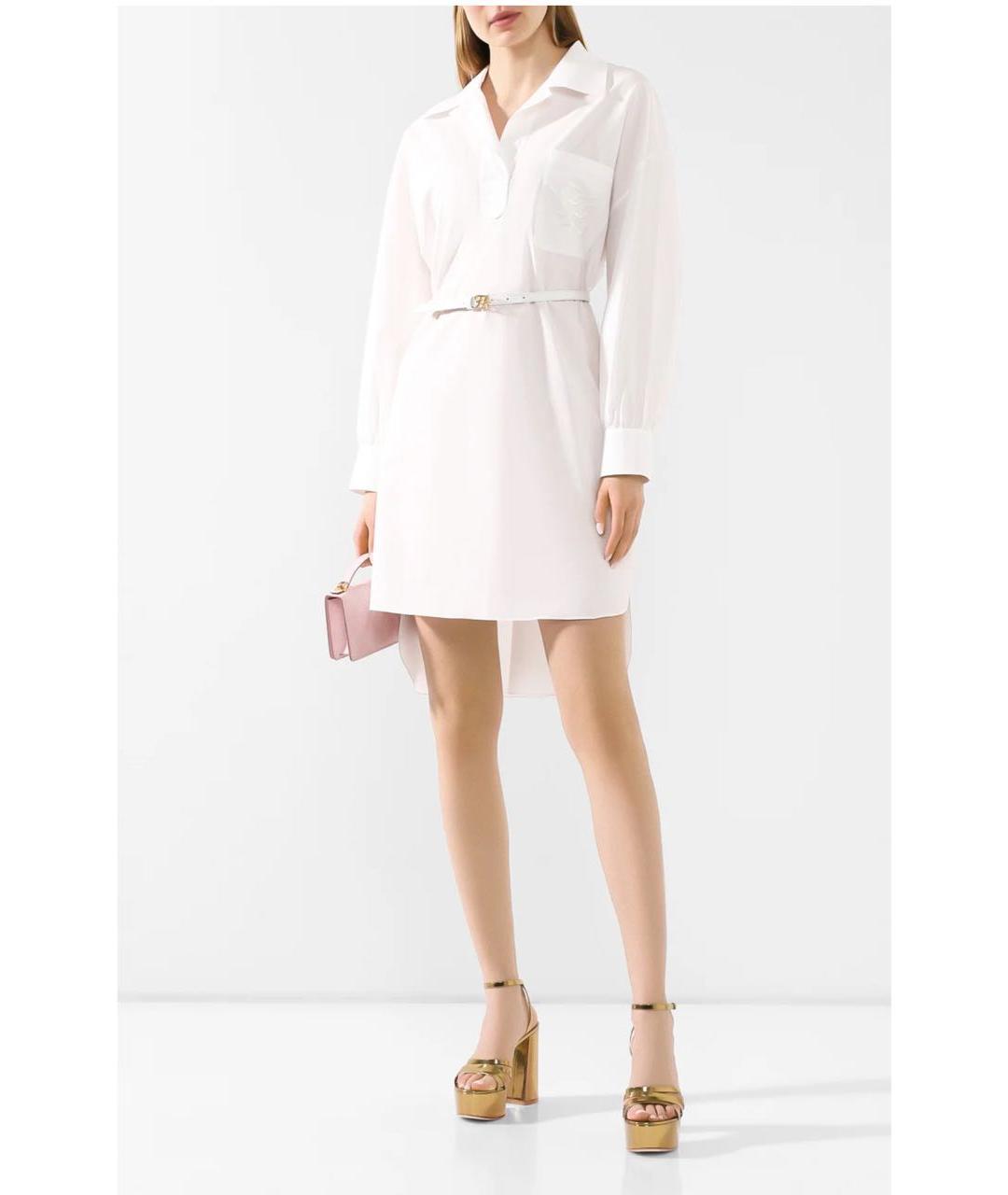 FENDI Белое хлопковое повседневное платье, фото 8