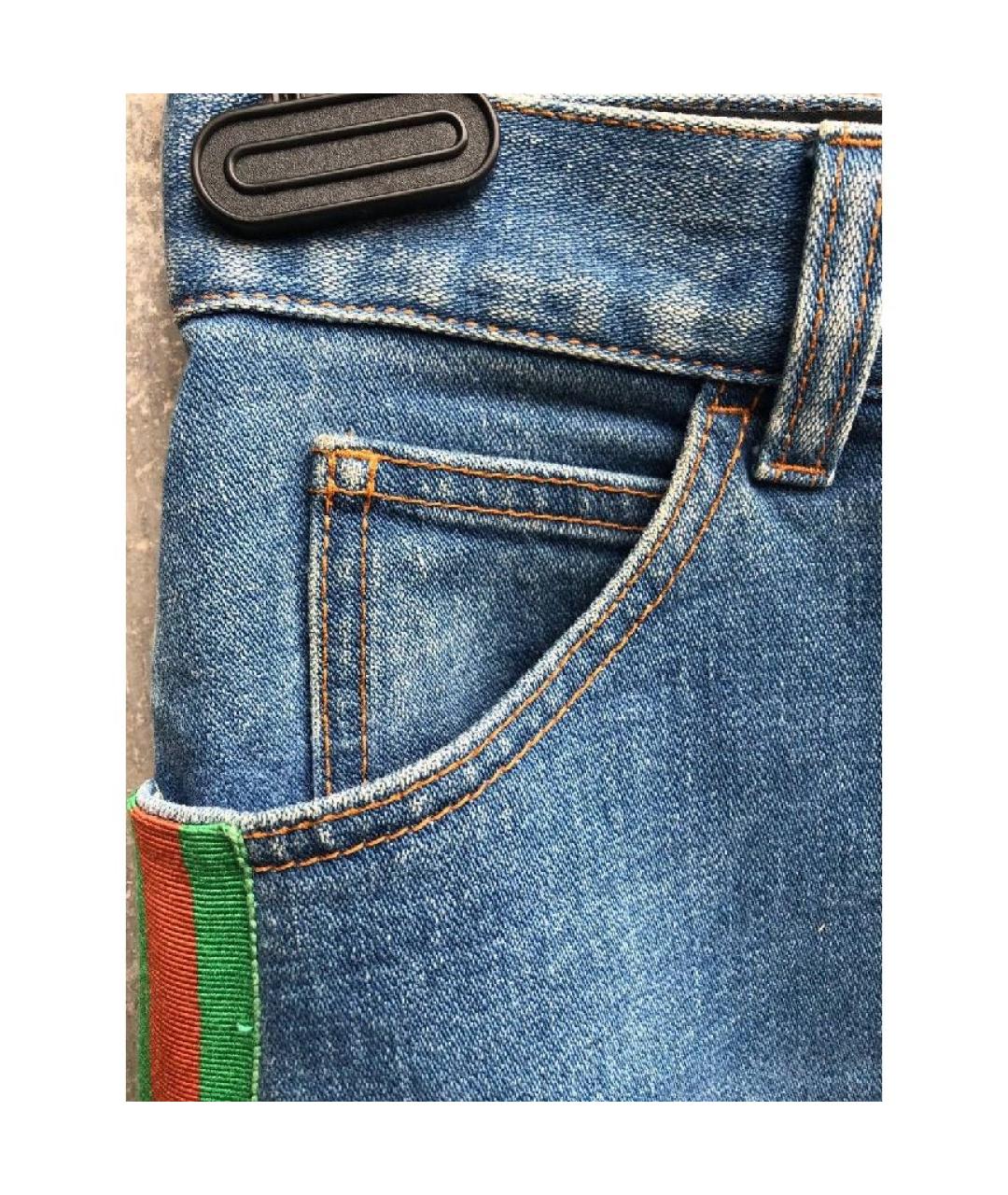 GUCCI Синяя хлопковая юбка миди, фото 3