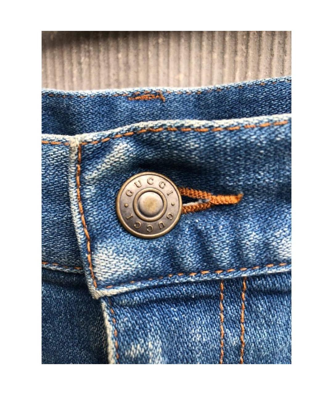 GUCCI Синяя хлопковая юбка миди, фото 4