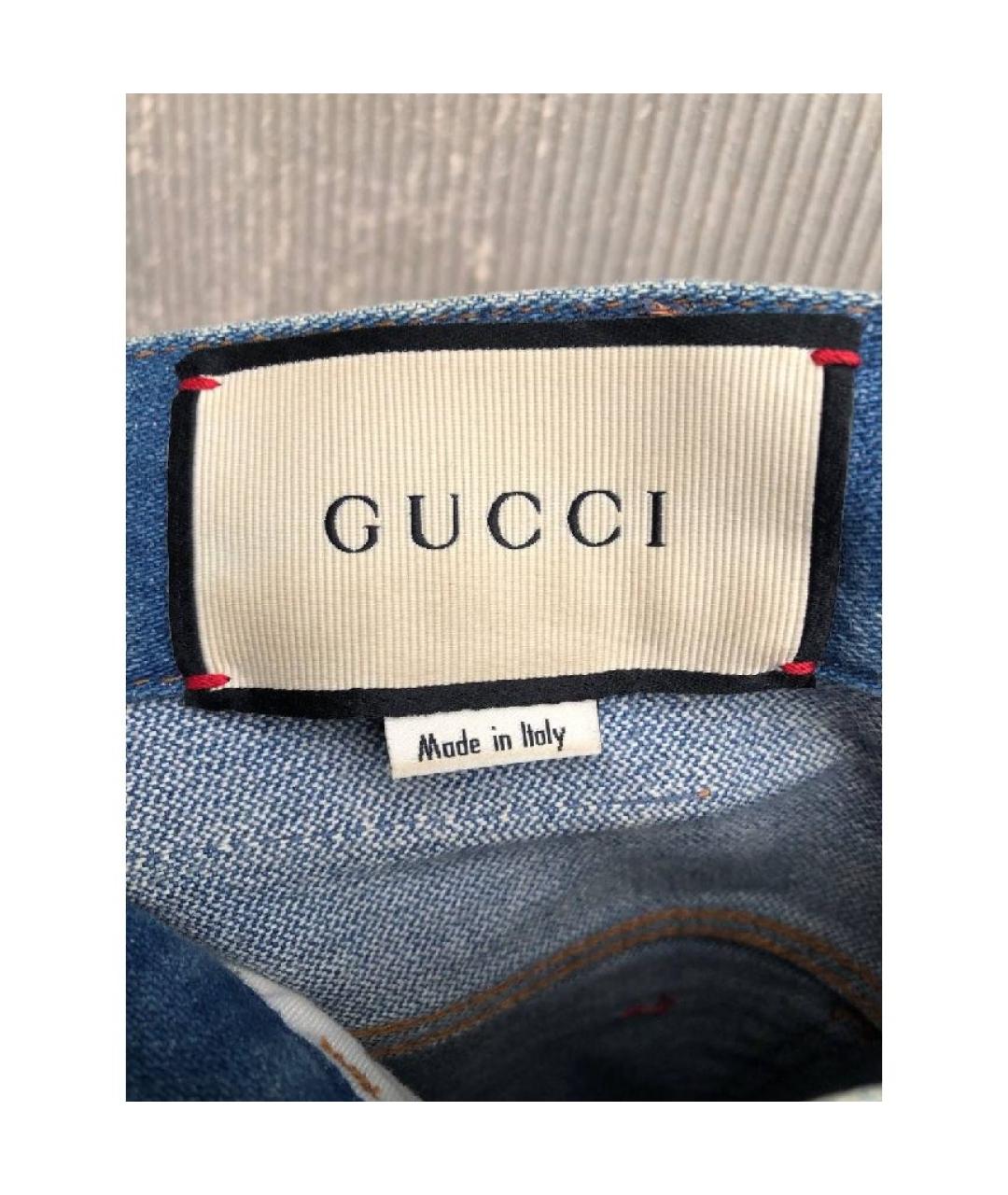 GUCCI Синяя хлопковая юбка миди, фото 2