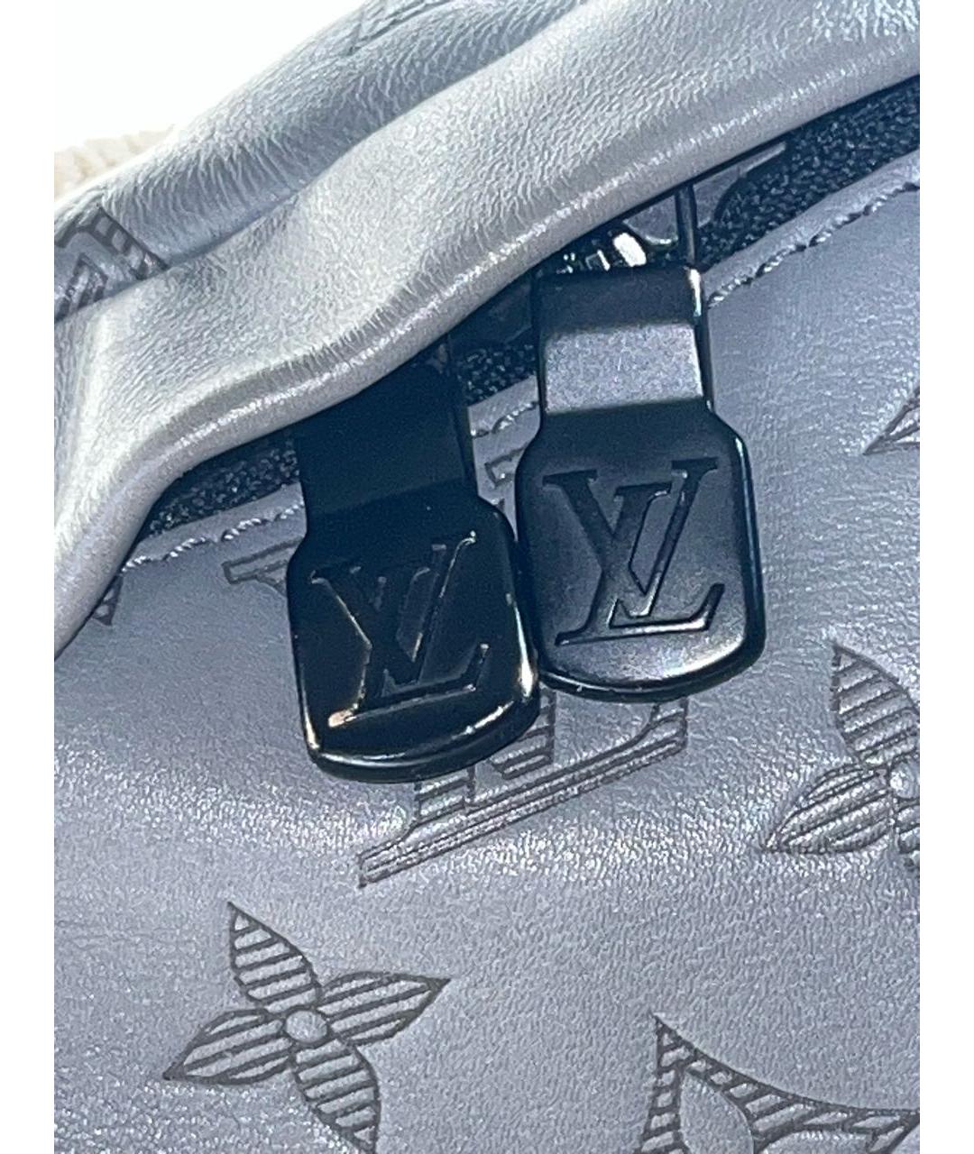 LOUIS VUITTON Серая кожаная поясная сумка, фото 2