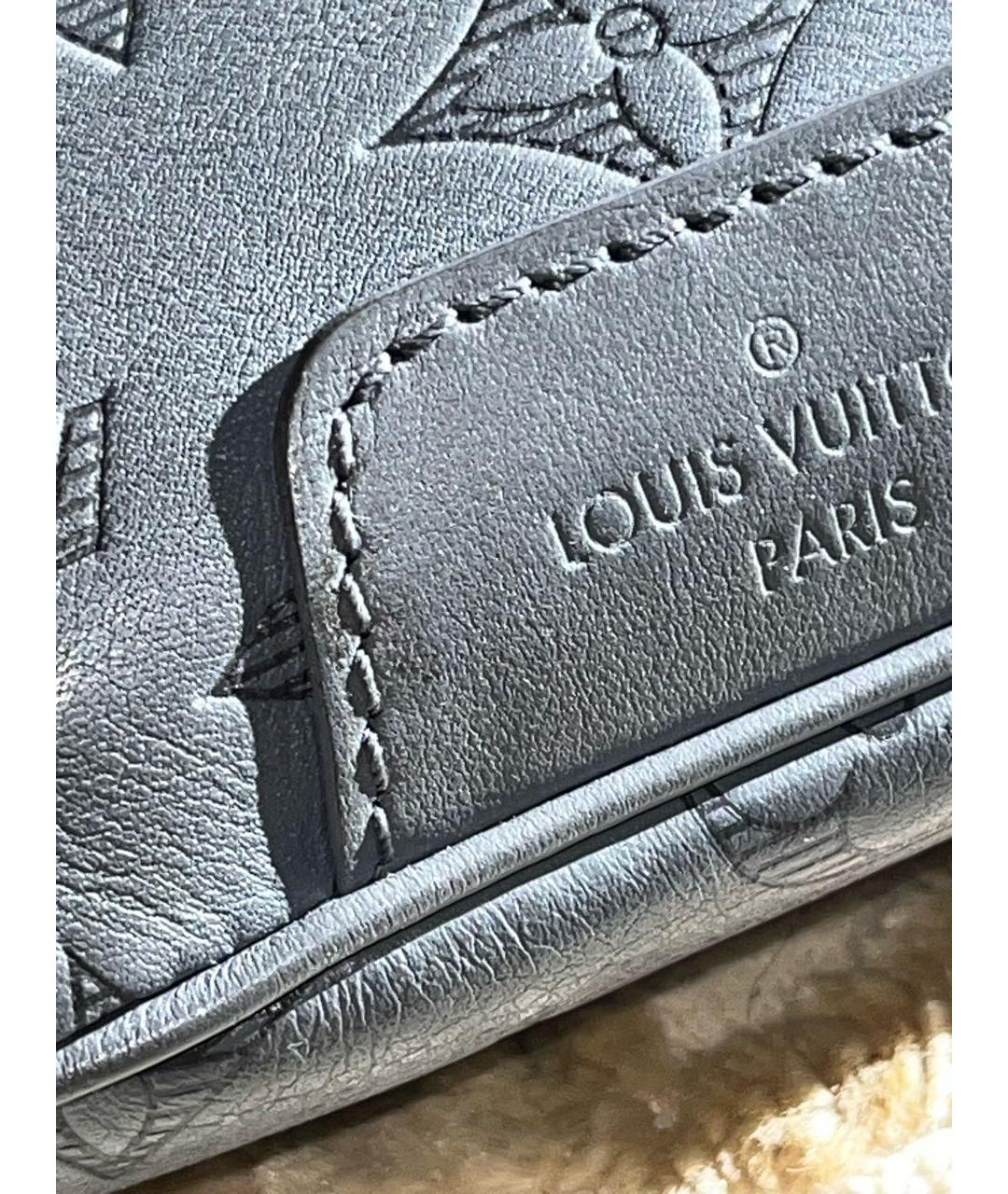 LOUIS VUITTON Серая кожаная поясная сумка, фото 4