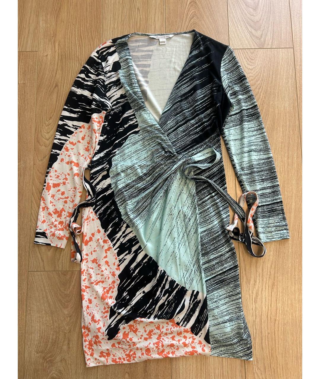 DIANE VON FURSTENBERG Мульти шелковое повседневное платье, фото 7