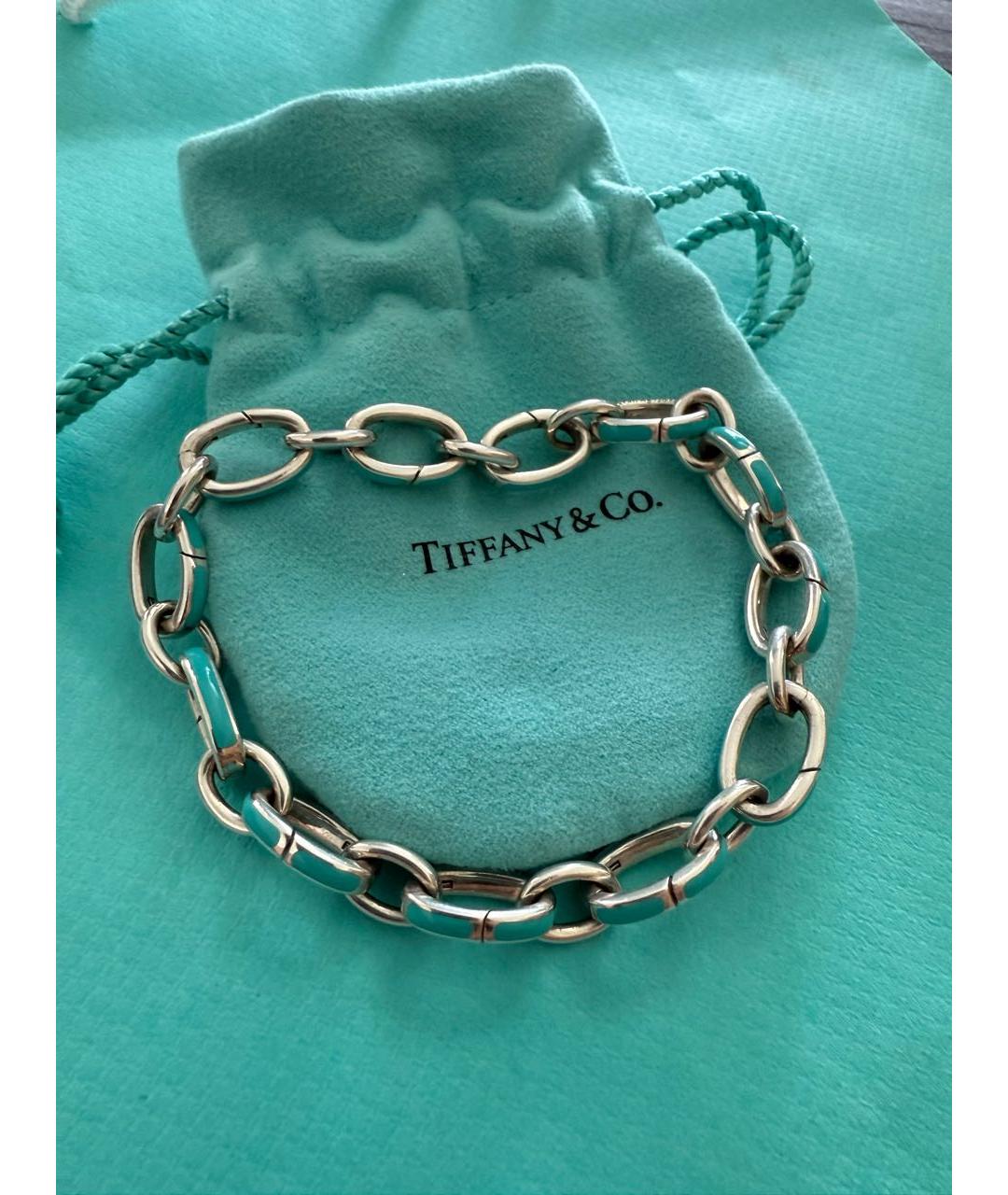 TIFFANY&CO Бирюзовый серебряный браслет, фото 2
