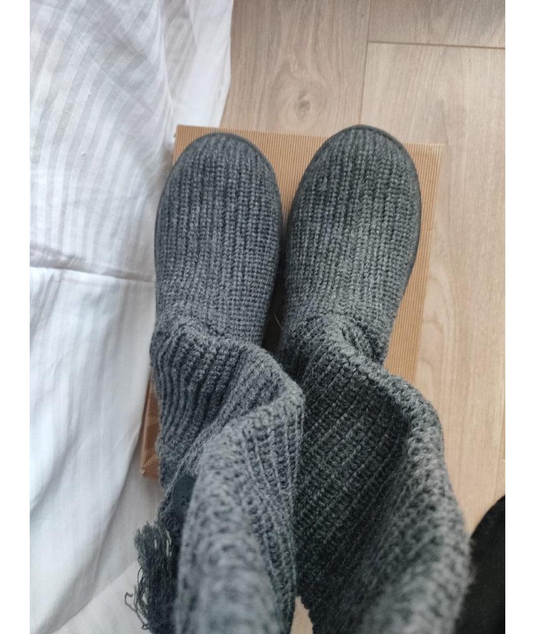 UGG AUSTRALIA Серые текстильные сапоги, фото 3