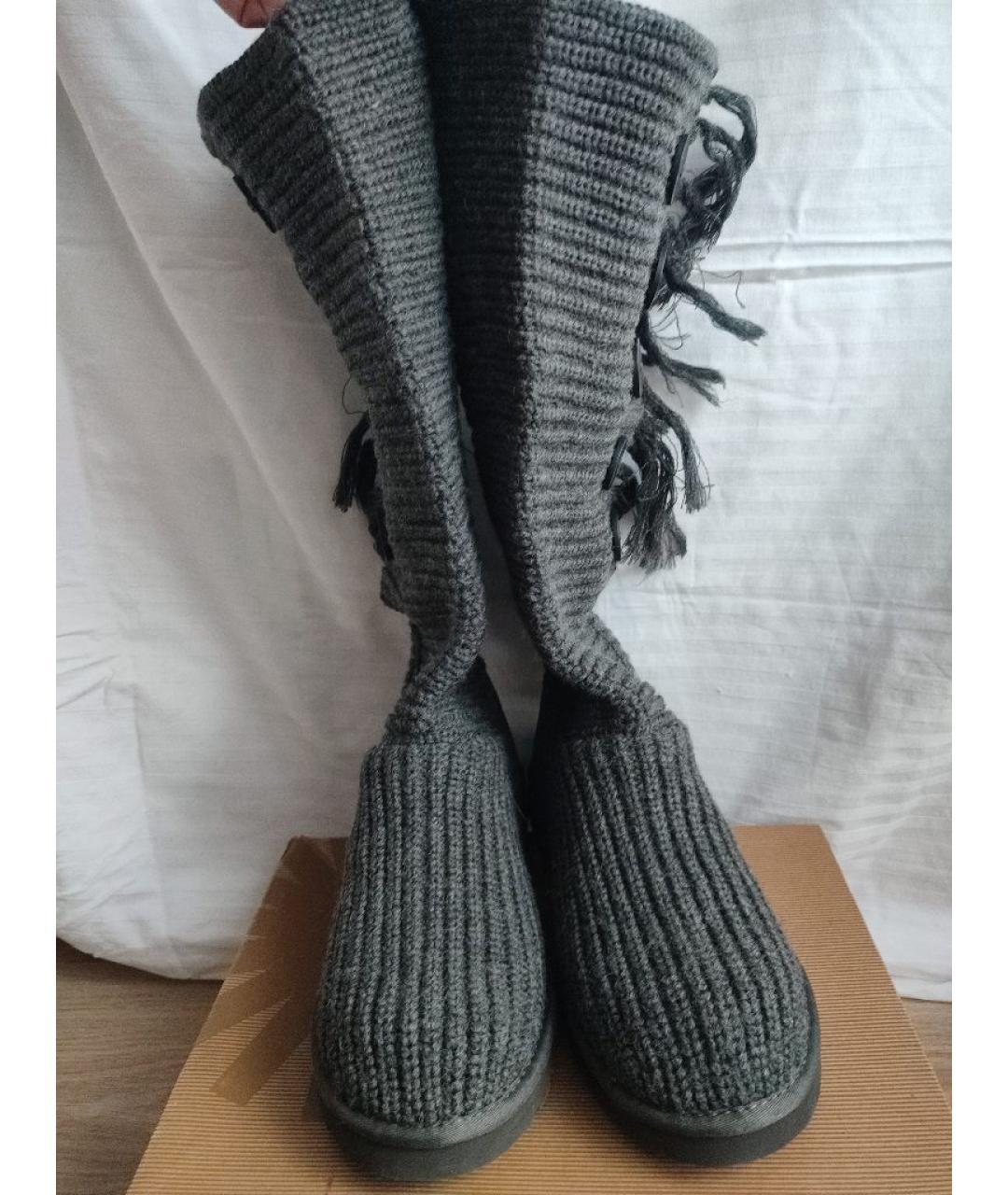 UGG AUSTRALIA Серые текстильные сапоги, фото 2