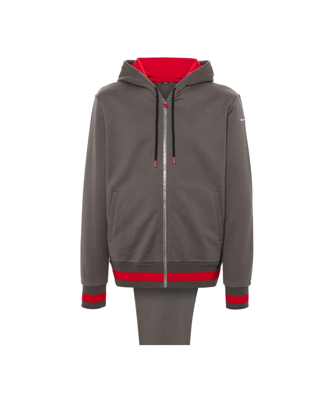 KITON Серый хлопковый спортивный костюм, фото 6