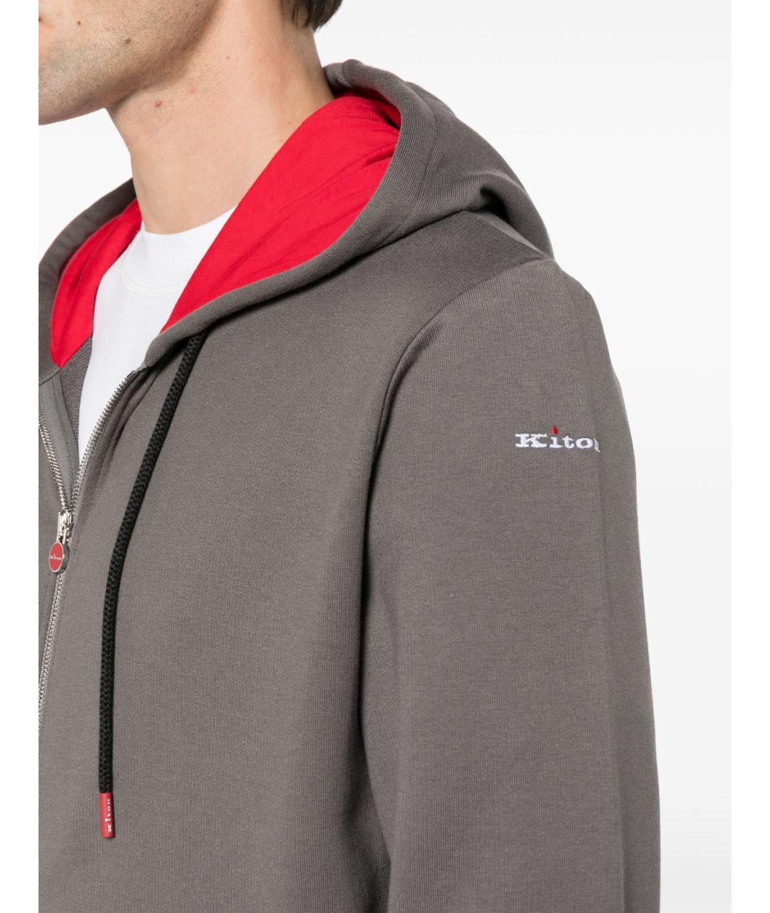 KITON Серый хлопковый спортивный костюм, фото 4