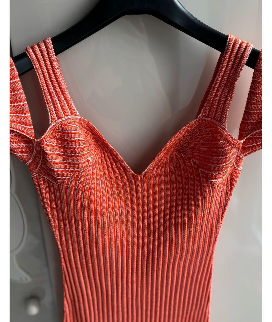 VICTORIA BECKHAM Коралловое вискозное коктейльное платье, фото 3