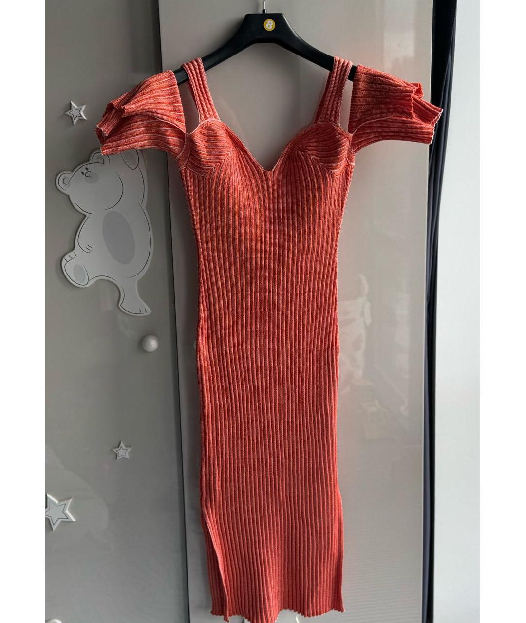VICTORIA BECKHAM Коралловое вискозное коктейльное платье, фото 2