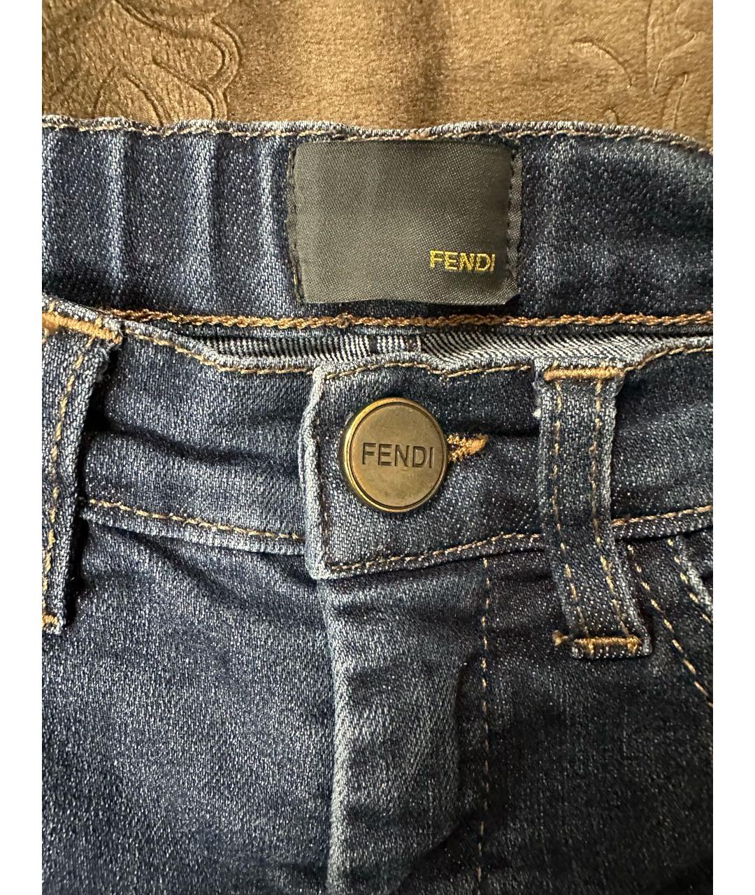 FENDI Синие деним детские джинсы, фото 3