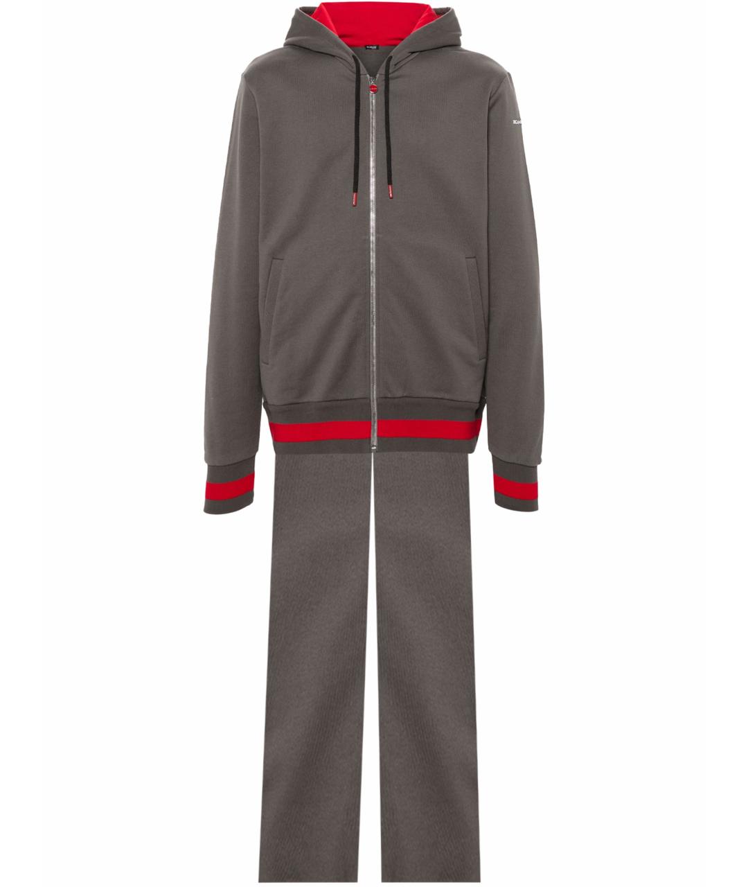 KITON Серый хлопковый спортивный костюм, фото 1