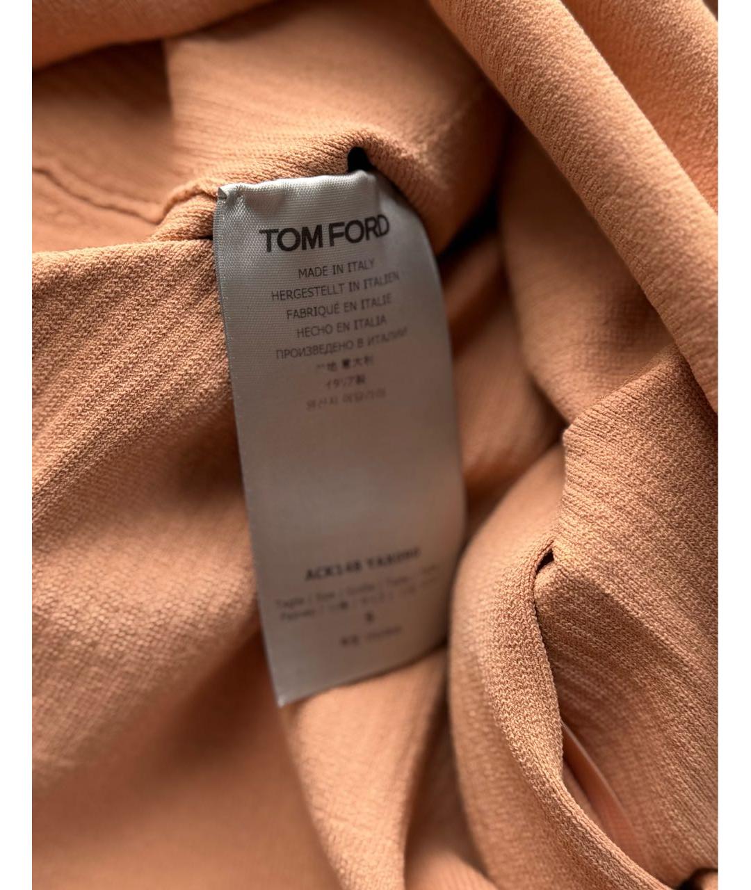 TOM FORD Бежевое вискозное коктейльное платье, фото 5