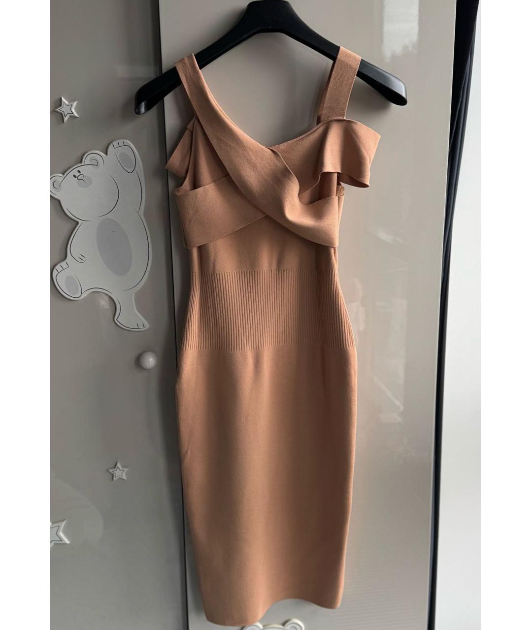 TOM FORD Бежевое вискозное коктейльное платье, фото 2