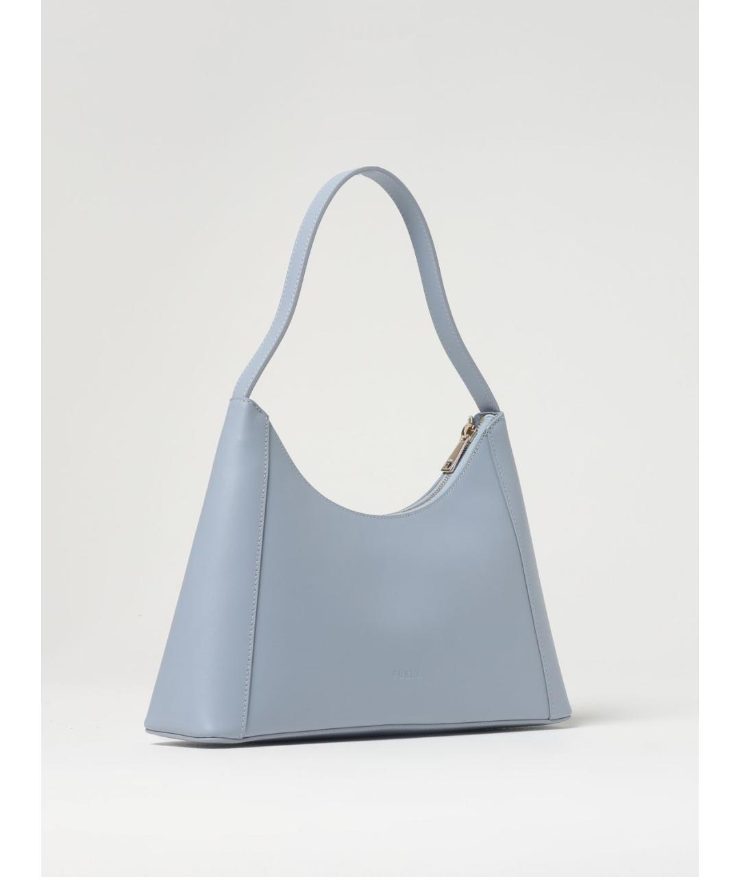FURLA Голубая кожаная сумка через плечо, фото 2