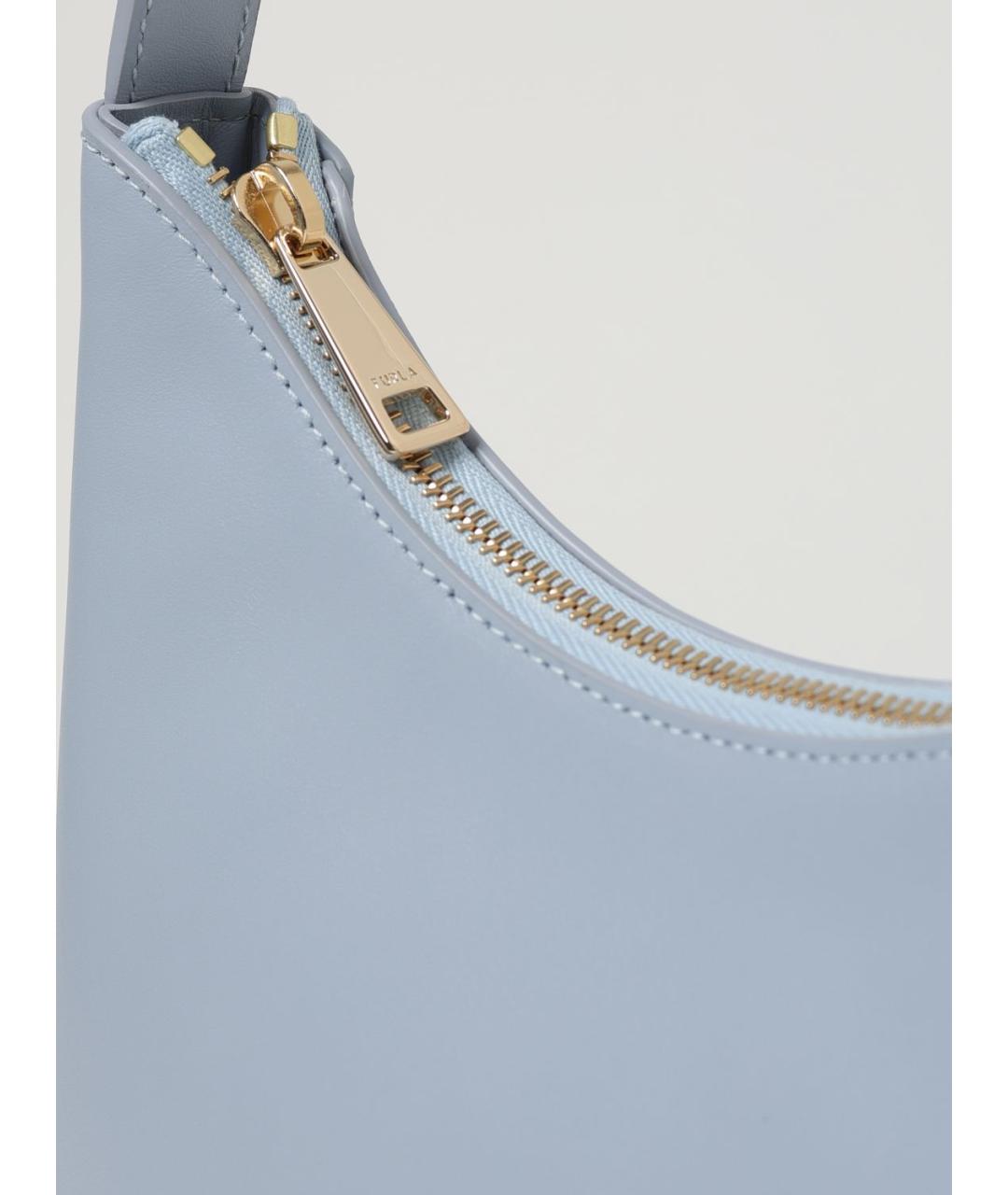 FURLA Голубая кожаная сумка через плечо, фото 3