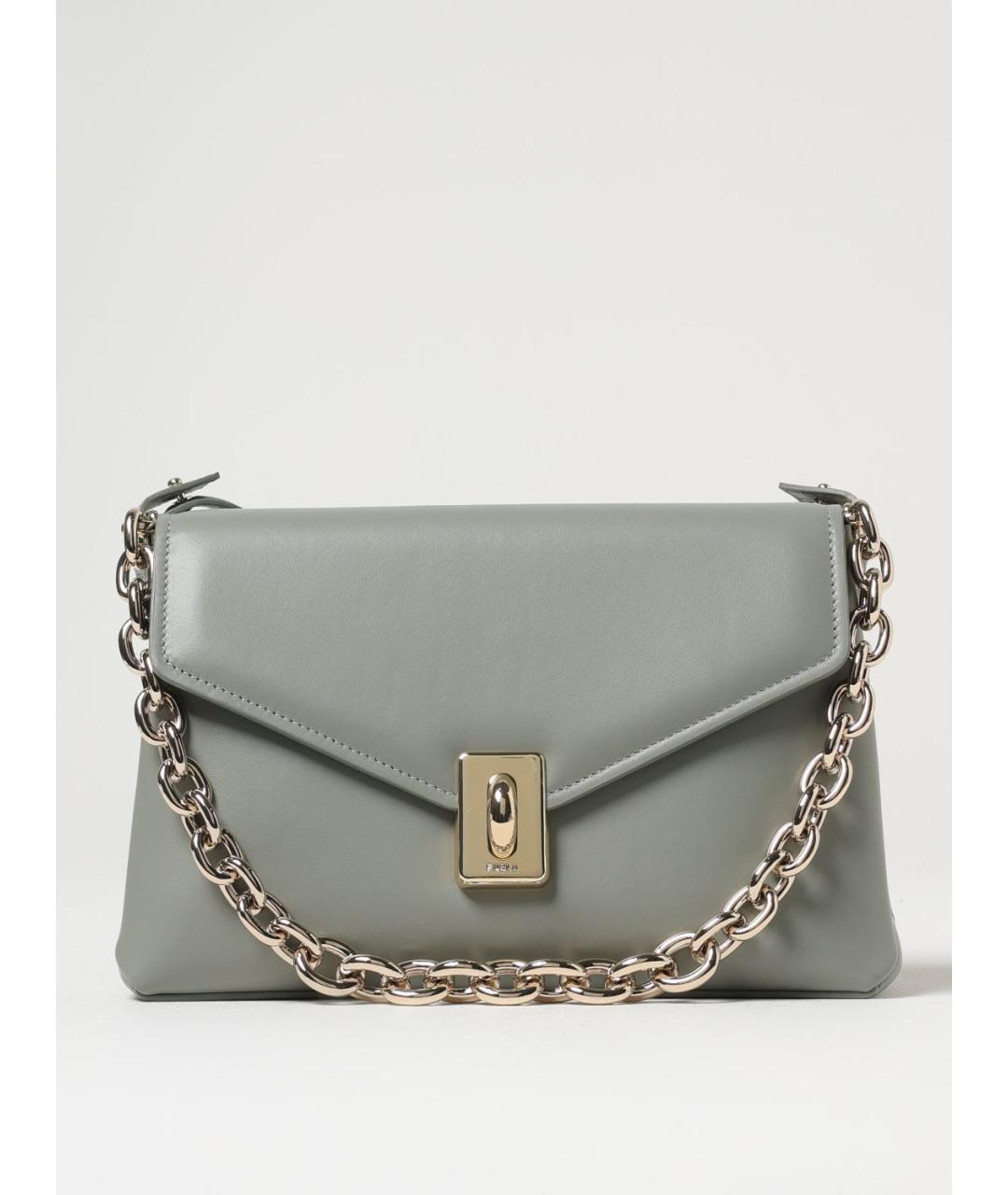 FURLA Зеленая кожаная сумка через плечо, фото 4