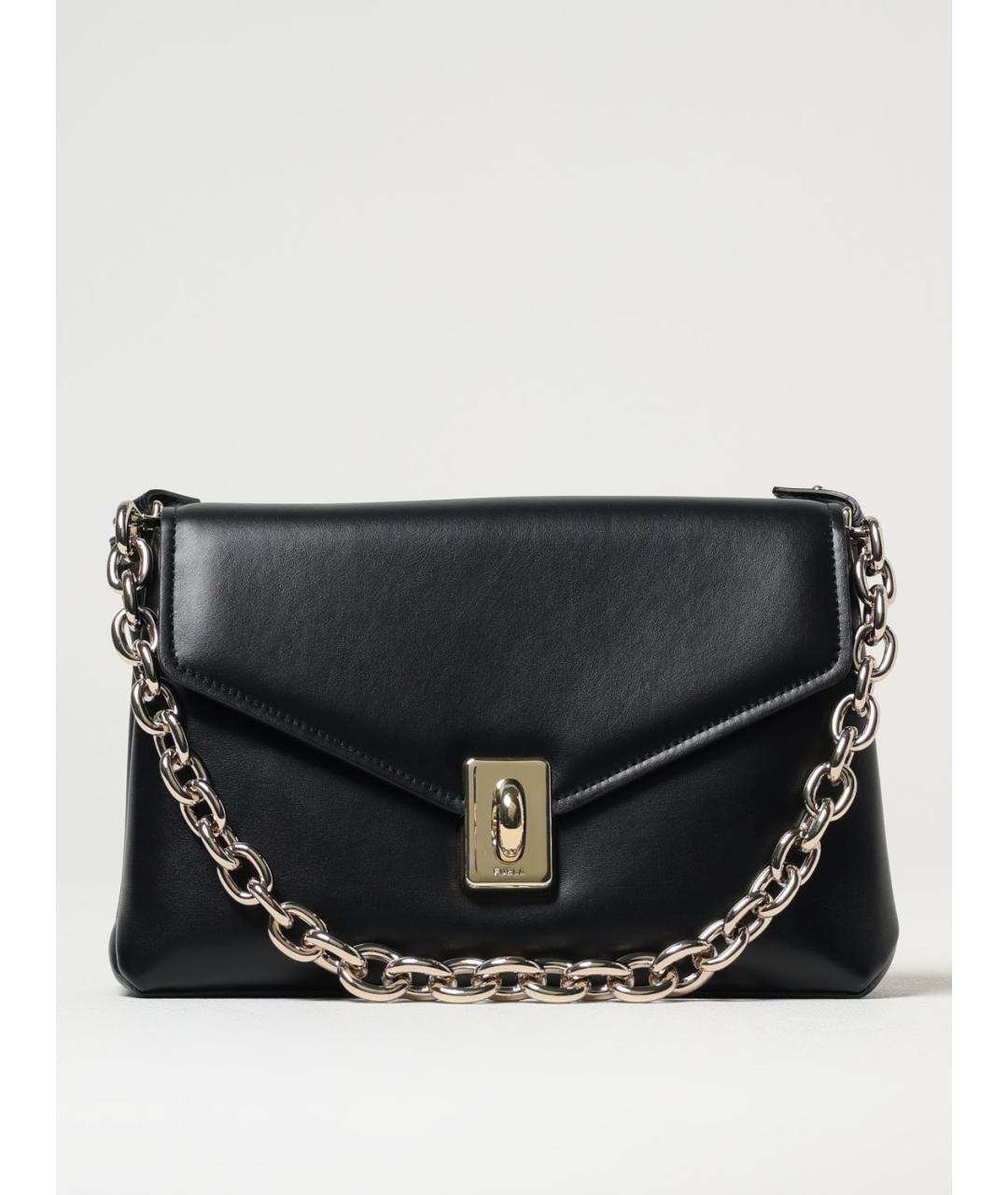 FURLA Черная кожаная сумка через плечо, фото 4