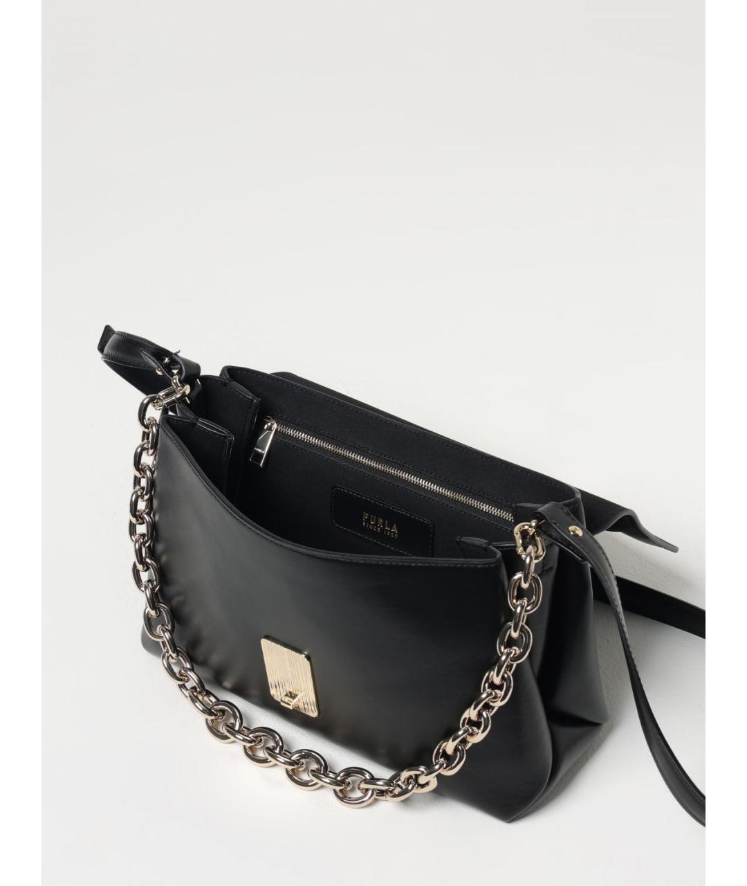 FURLA Черная кожаная сумка через плечо, фото 3