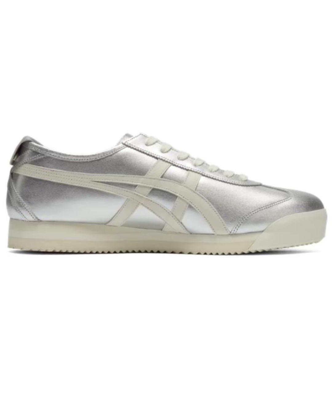 ONITSUKA TIGER Серебряные кожаные кроссовки, фото 1