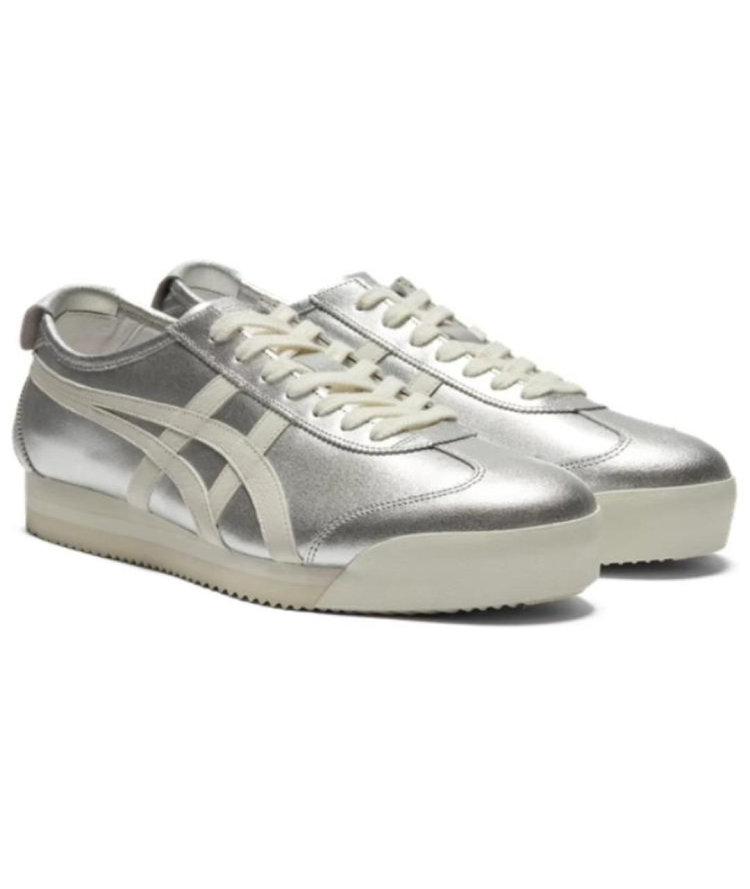 ONITSUKA TIGER Серебряные кожаные кроссовки, фото 2