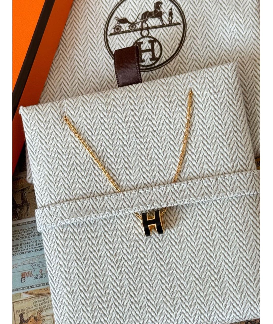 HERMES Черная металлическая подвеска, фото 5
