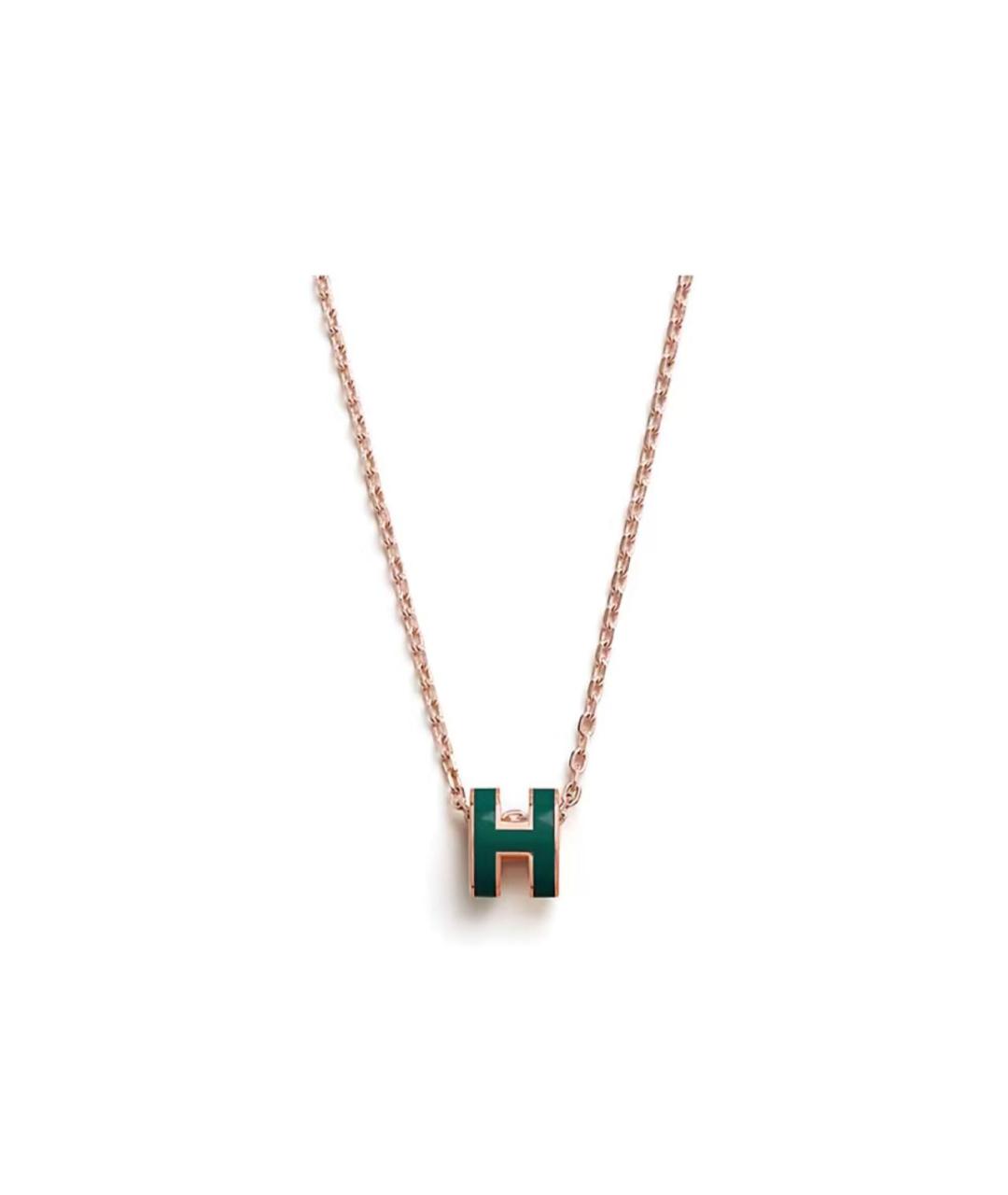 HERMES Зеленая металлическая подвеска, фото 2