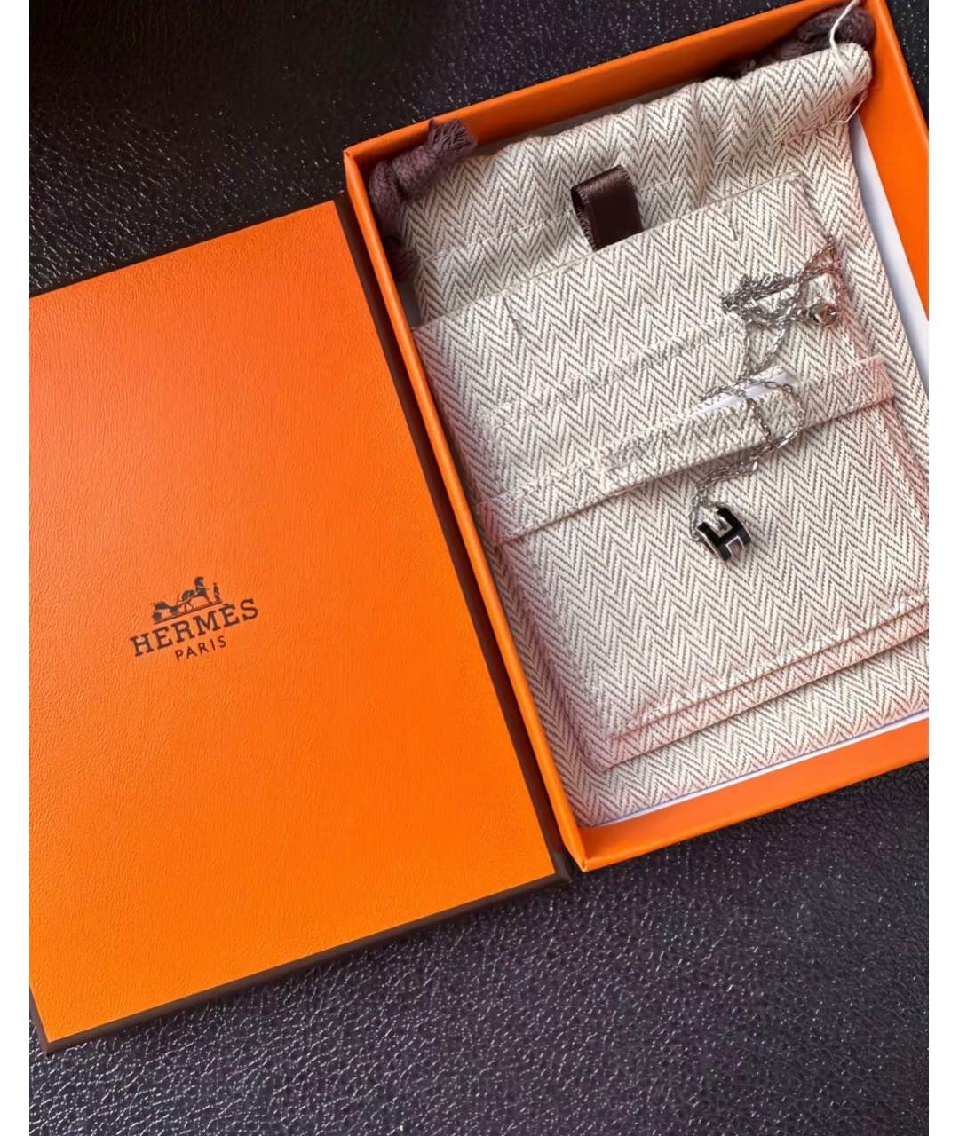 HERMES Черная металлическая подвеска, фото 6