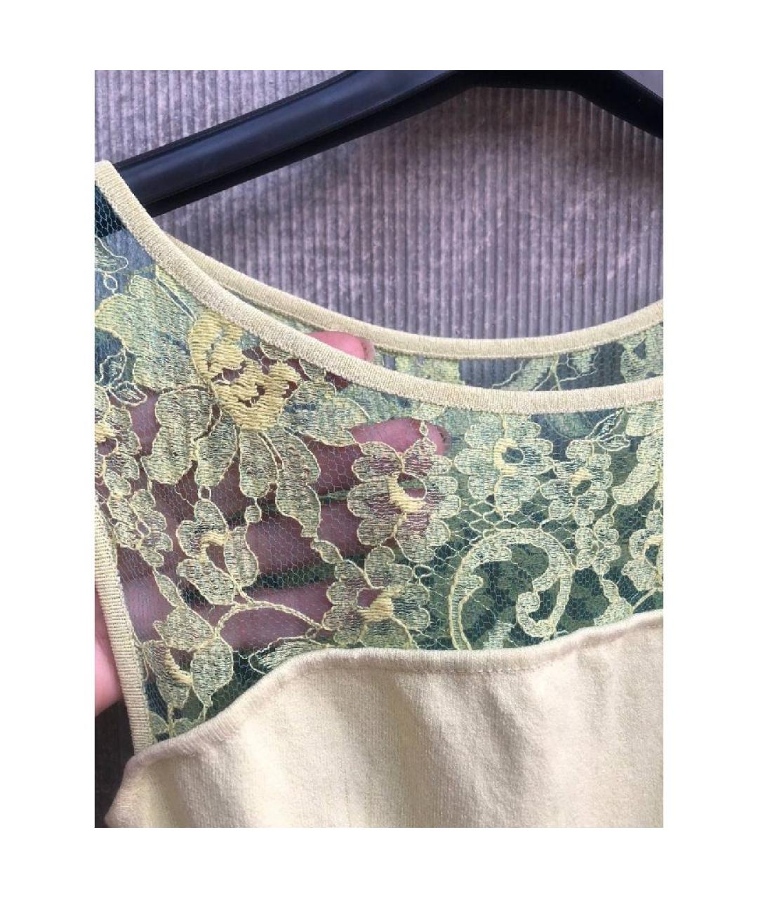 ROBERTO CAVALLI Желтое вискозное платье, фото 4
