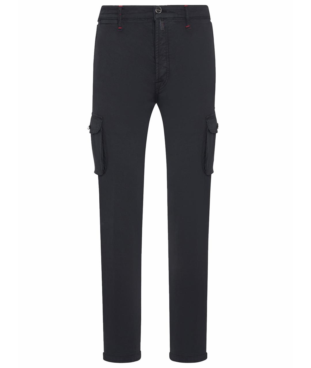 KITON Черные хлопко-эластановые повседневные брюки, фото 1