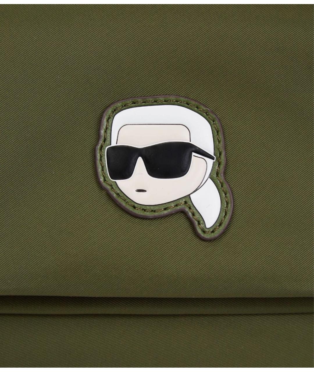 KARL LAGERFELD Зеленая тканевая сумка через плечо, фото 4