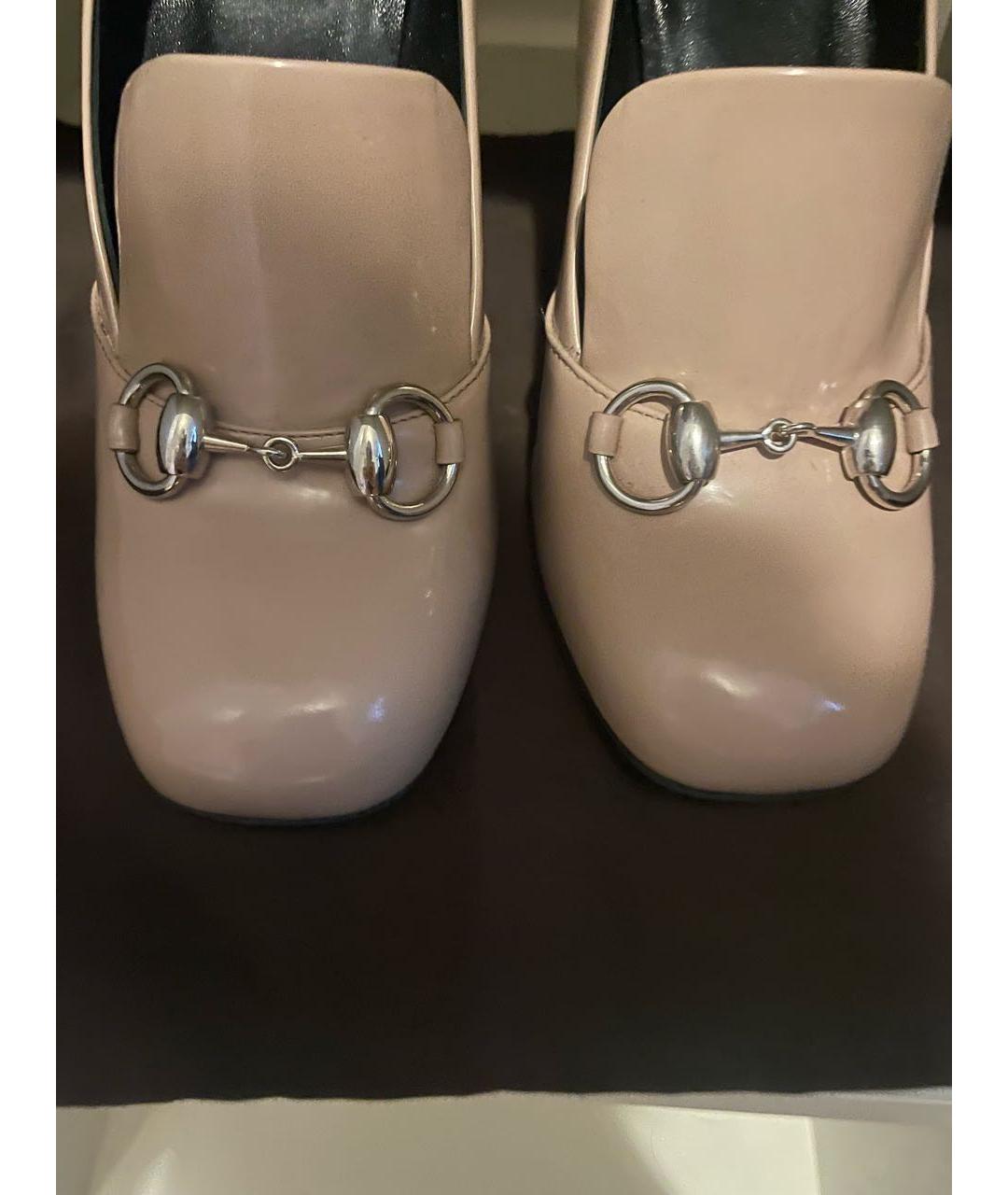 GUCCI Бежевые кожаные туфли, фото 5