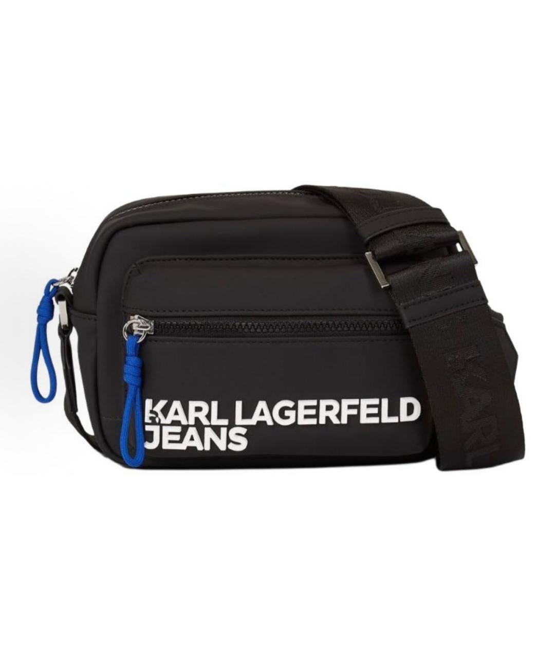 KARL LAGERFELD Черная тканевая сумка на плечо, фото 5