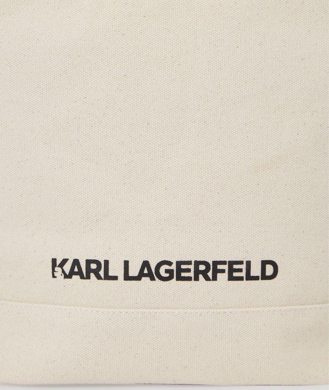 KARL LAGERFELD Бежевая хлопковая сумка тоут, фото 3