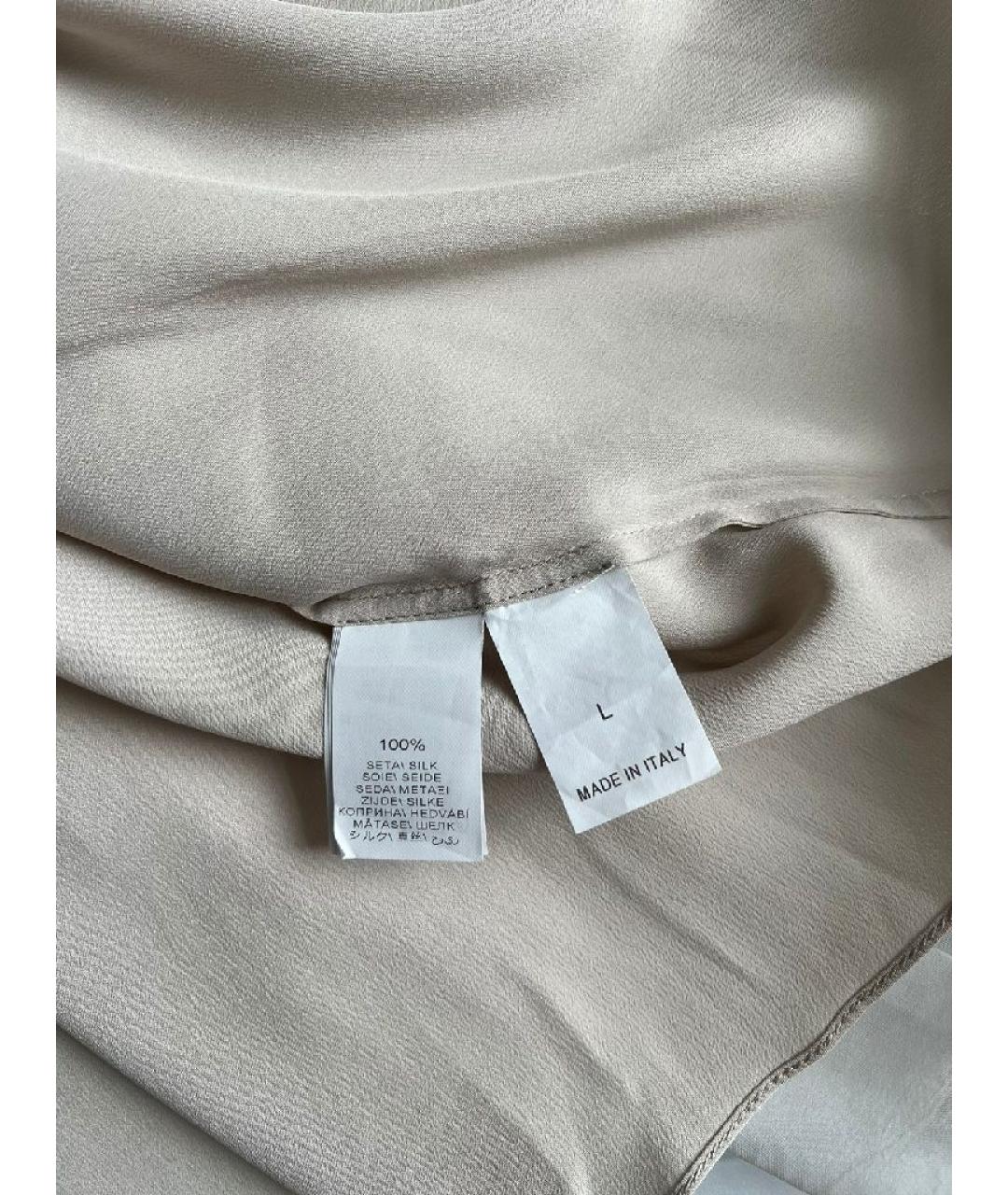 BRUNELLO CUCINELLI Бежевая шелковая блузы, фото 5