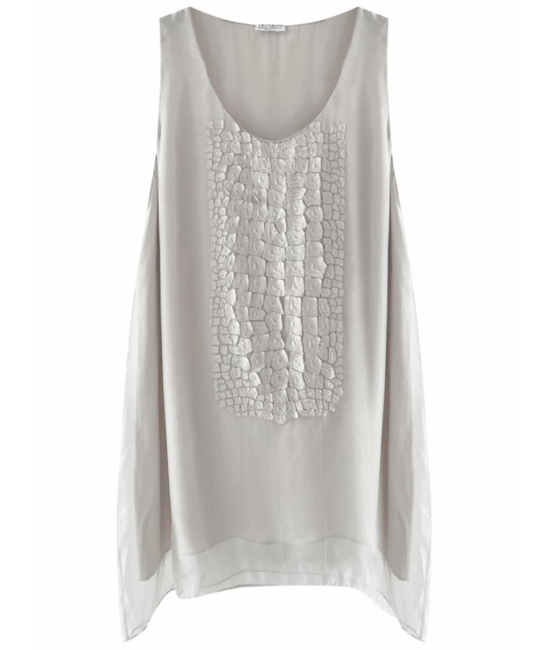 BRUNELLO CUCINELLI Бежевая шелковая блузы, фото 1