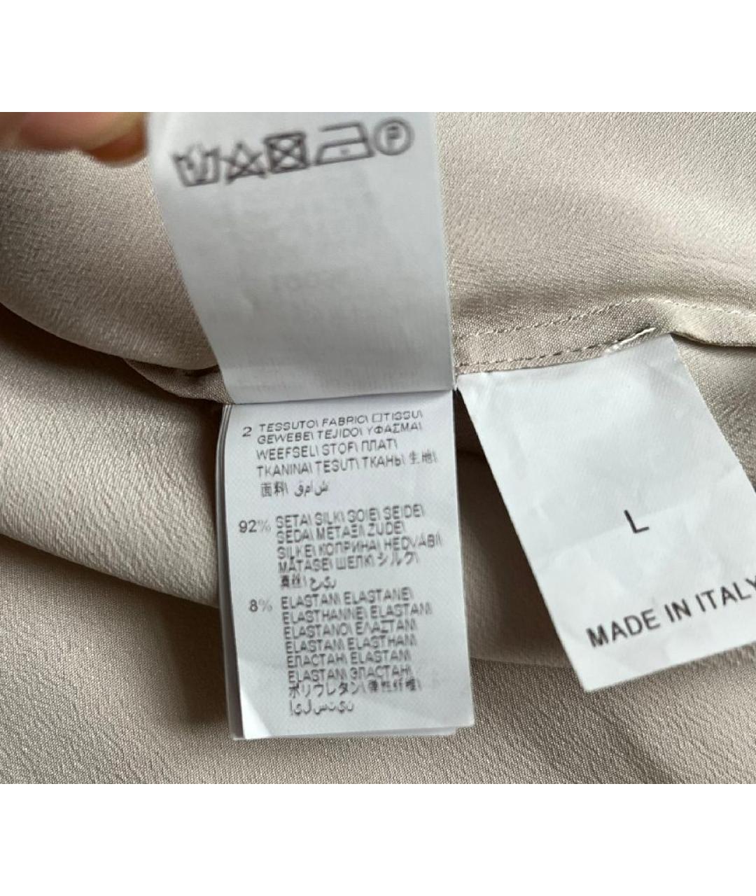 BRUNELLO CUCINELLI Бежевая шелковая блузы, фото 6