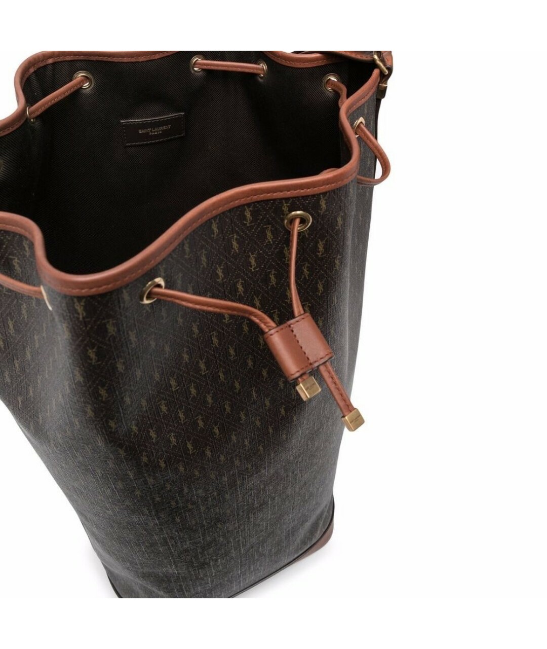 SAINT LAURENT Коричневая кожаная сумка тоут, фото 4