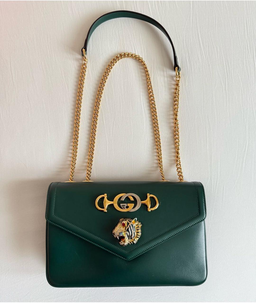 GUCCI Зеленая кожаная сумка через плечо, фото 9
