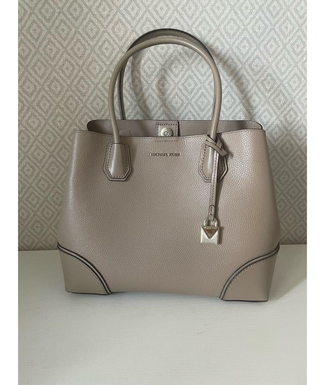 MICHAEL KORS Бежевая кожаная сумка тоут, фото 5