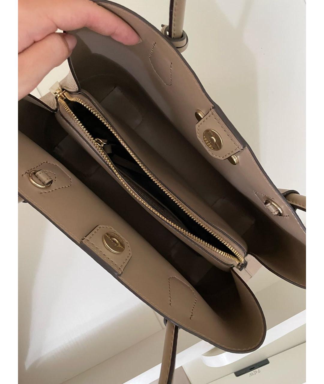 MICHAEL KORS Бежевая кожаная сумка тоут, фото 4