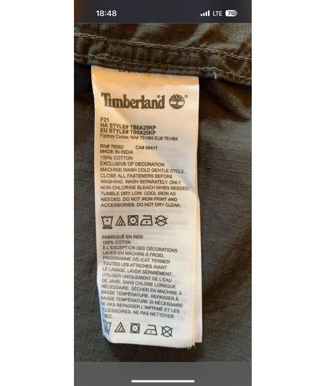 TIMBERLAND Антрацитовая хлопковая кэжуал рубашка, фото 7