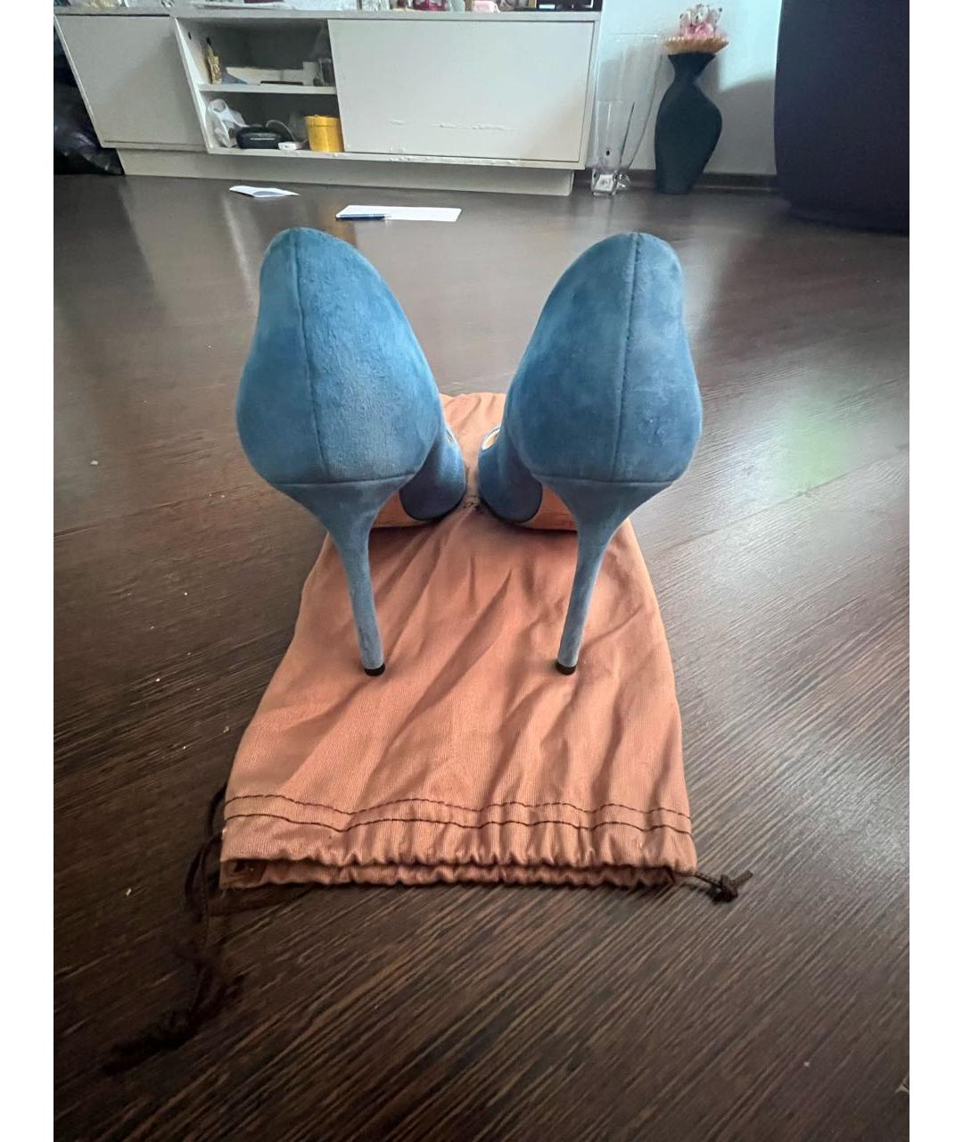 JIMMY CHOO Синие замшевые туфли, фото 4