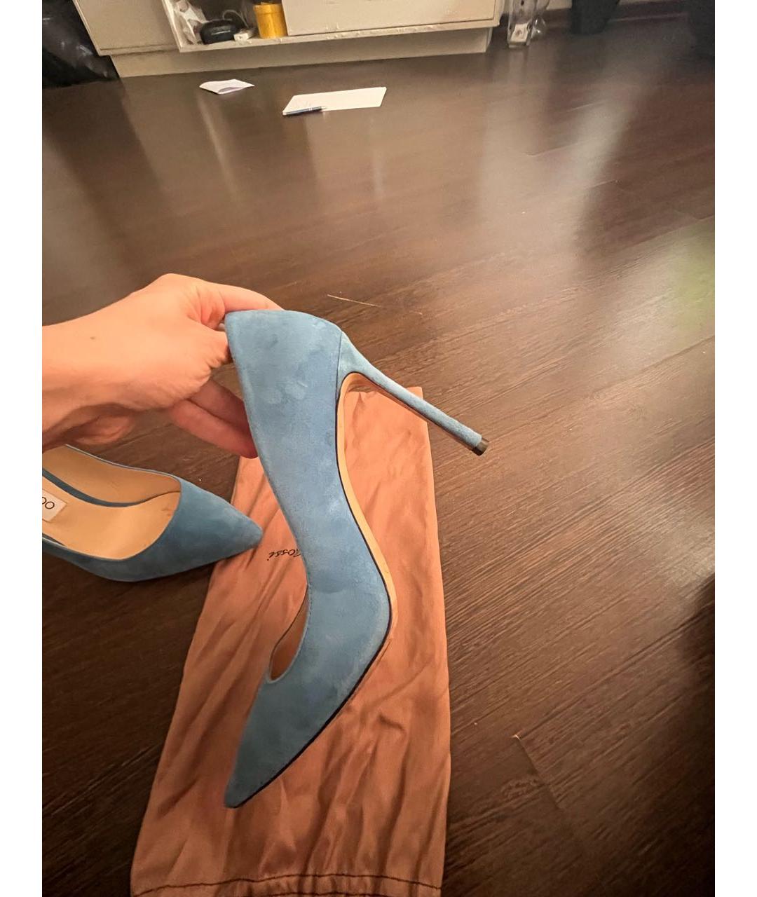 JIMMY CHOO Синие замшевые туфли, фото 8