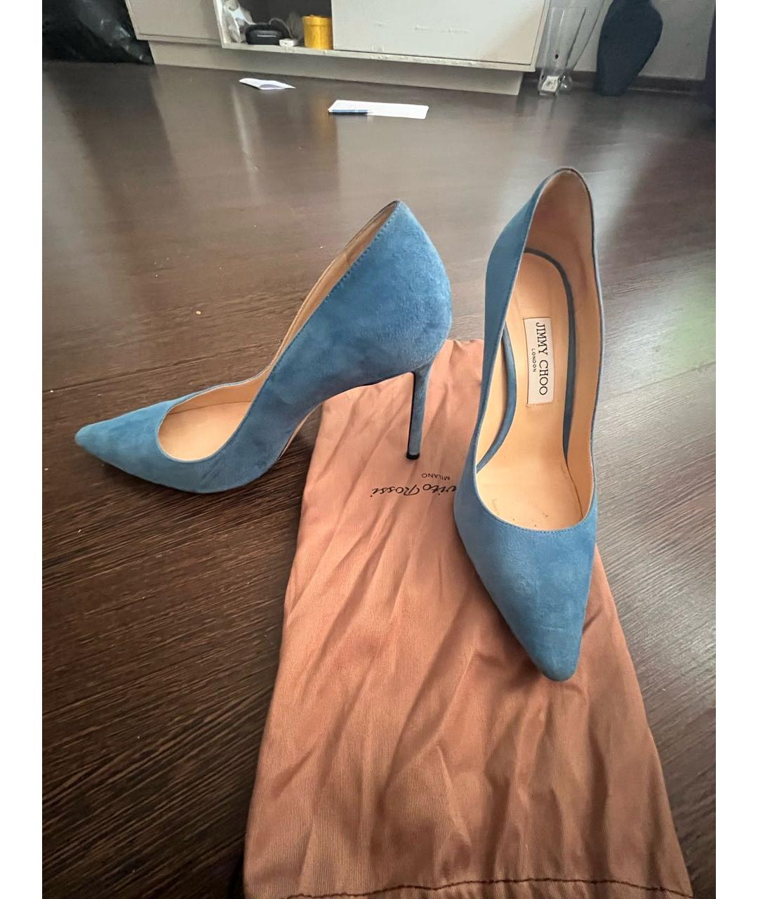 JIMMY CHOO Синие замшевые туфли, фото 9