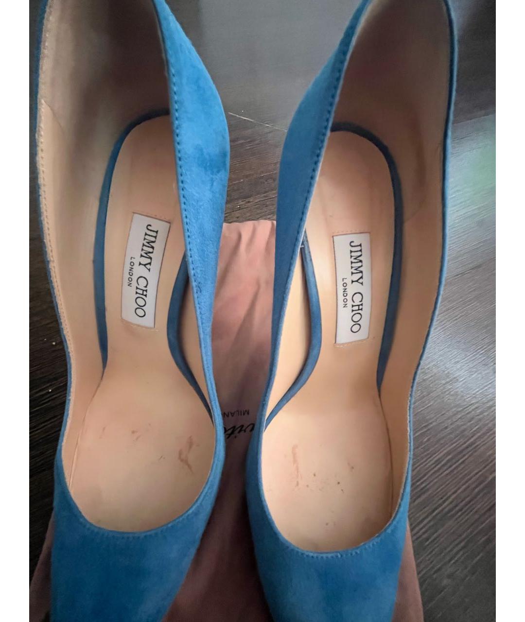 JIMMY CHOO Синие замшевые туфли, фото 3